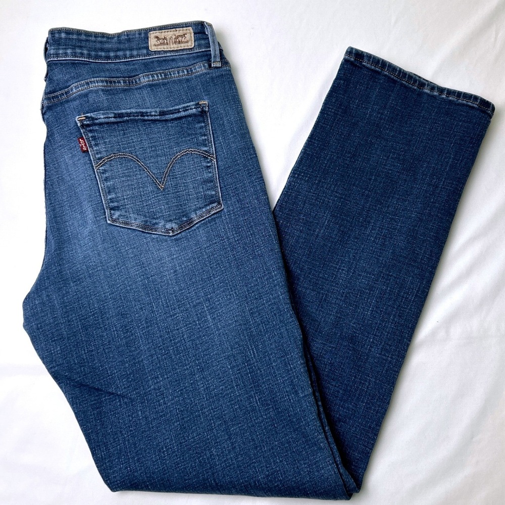 Levi's Womens Mid Rise Skinny Stretch Denim Jeans Size 16 Medium Blue